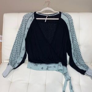 Free People Cross Body Wrap Sweater
